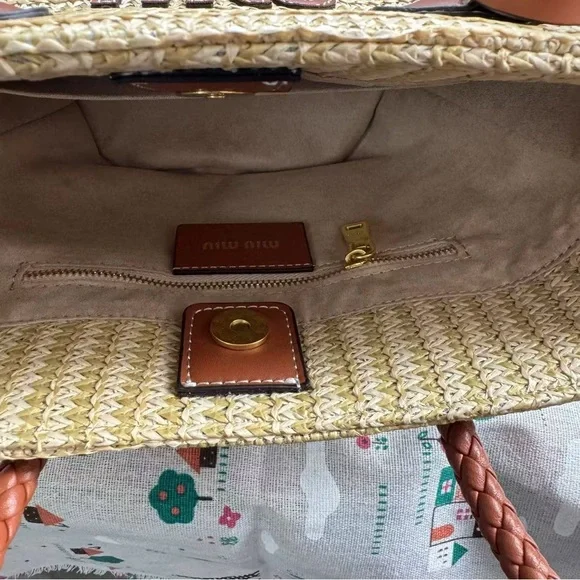 Miu Miu Natural Straw Basket Bag